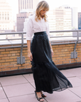 MASON by MASON' DAUGHTER Anabel Skirt, Black Sequin with Black Organza Overlay