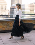 MASON by MASON' DAUGHTER Anabel Skirt, Black Sequin with Black Organza Overlay