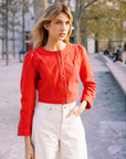 MASON'S DAUGHTER Laura Jacket, Red Cotton Twill