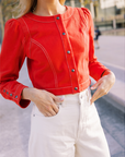 MASON'S DAUGHTER Laura Jacket, Red Cotton Twill