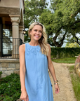 MASON'S DAUGHTER Eloise Dress, Blue Linen