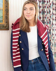 TUTTO Burgundy Blush Stripe Sweater