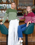 TUTTO Olive White Stripe Sweater