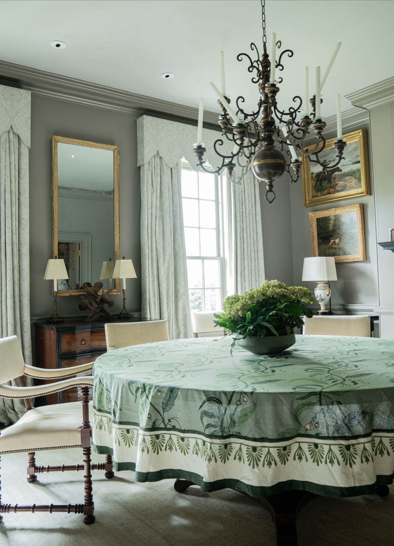 MAISON VENU | Tuileries Tablecloth Blockprinted Trim