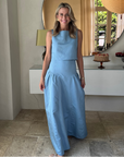 MASON by MASON'S DAUGHTER | Sloane Skirt, Hydrangea Blue Silk Moire