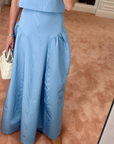 MASON by MASON'S DAUGHTER | Sloane Skirt, Hydrangea Blue Silk Moire