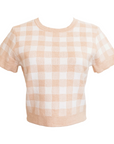 MASON'S DAUGHTER Stella Knit Top, Blush Gingham