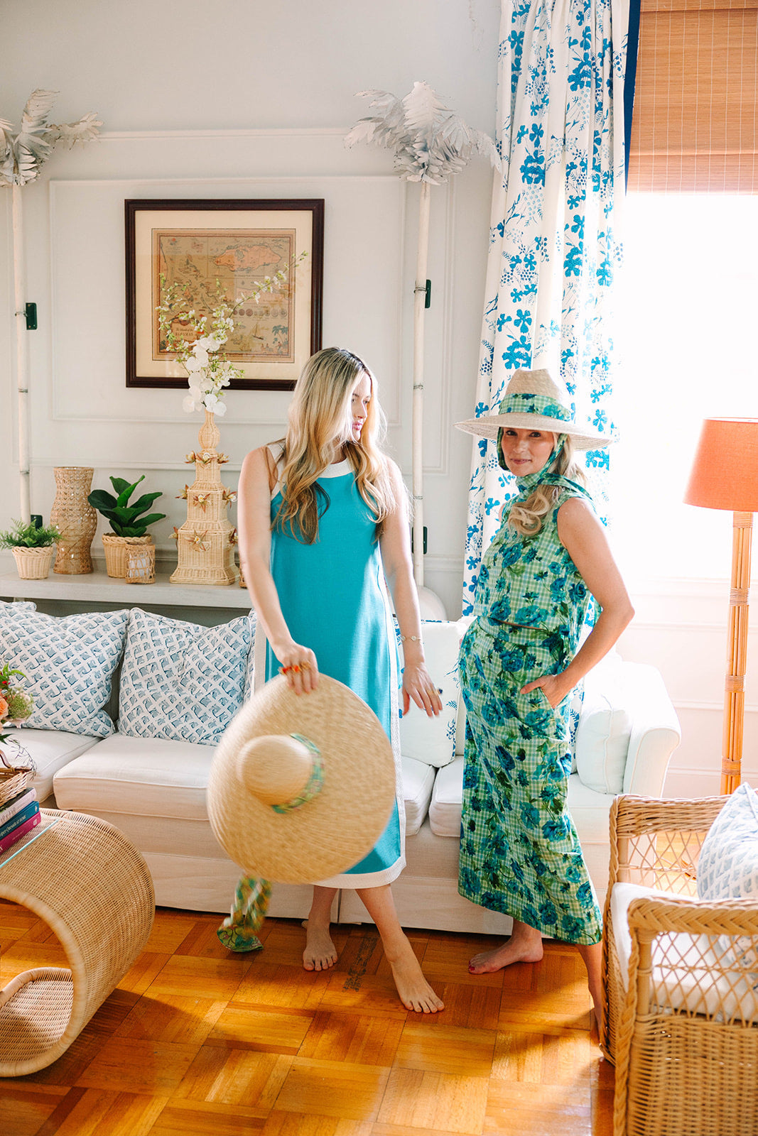 SARAH BRAY BERMUDA Geranium Sun Hat - Long Chocolate Brown Grosgrain Ribbon