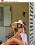 SARAH BRAY BERMUDA, Daisy Sun Hat - Long Ivory Grosgrain Ribbon