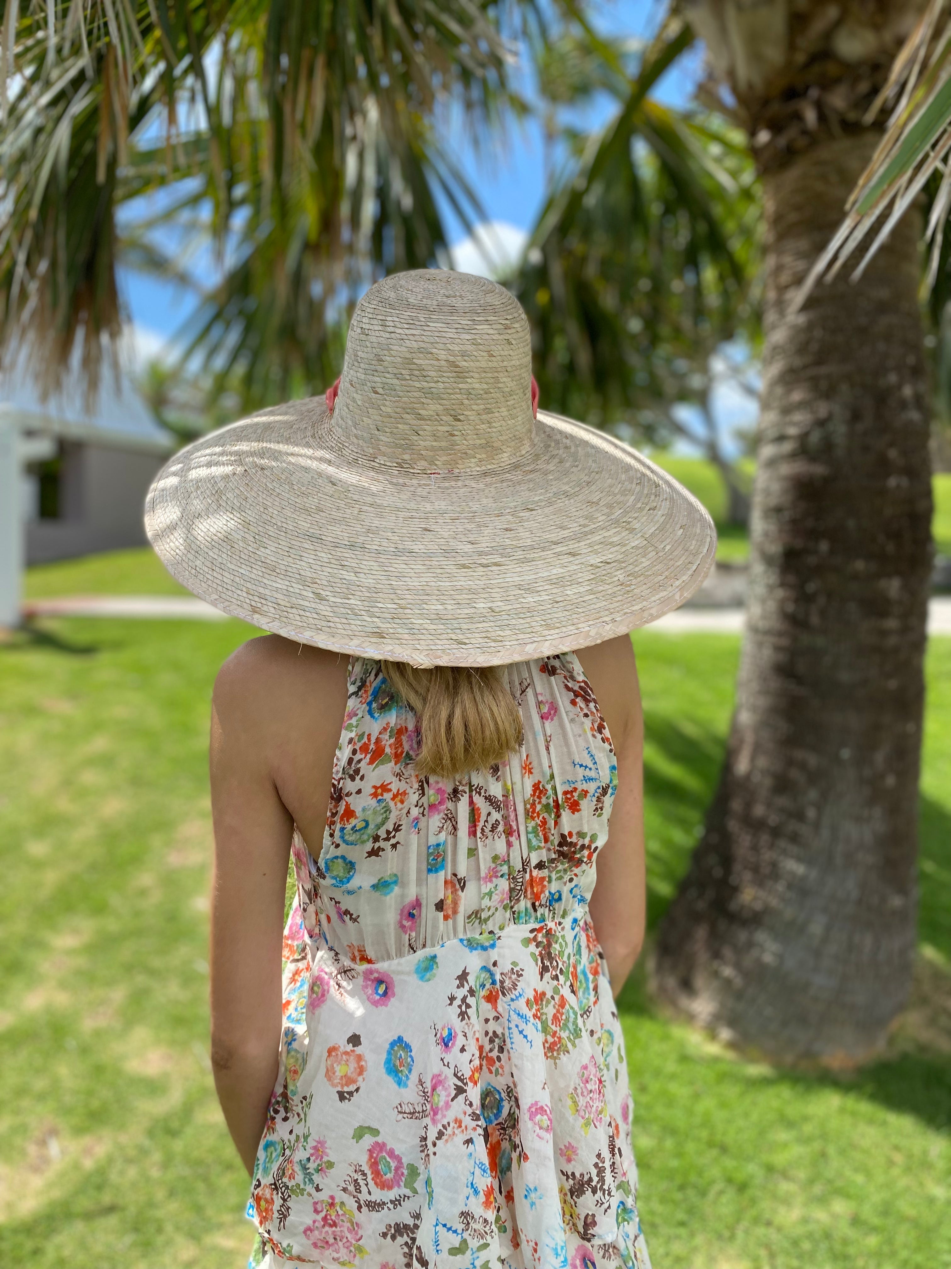 SARAH BRAY BERMUDA, Daisy Sun Hat - Long Ivory Grosgrain Ribbon