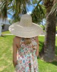 SARAH BRAY BERMUDA, Daisy Sun Hat - Long Ivory Grosgrain Ribbon