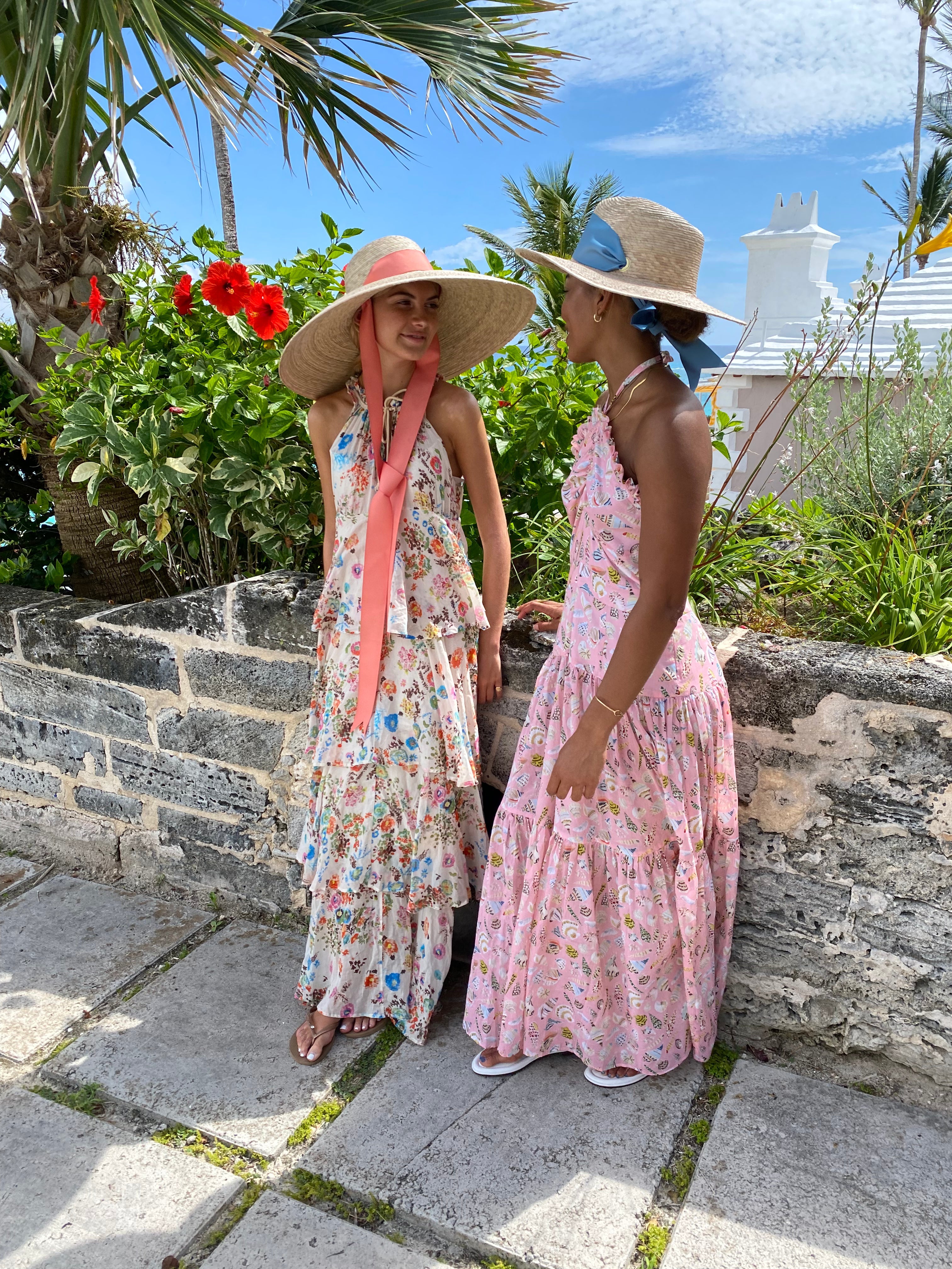 SARAH BRAY BERMUDA, Daisy Sun Hat - Long Ivory Grosgrain Ribbon