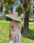 SARAH BRAY BERMUDA Daisy Sun Hat - French Blue Grosgrain Ribbon