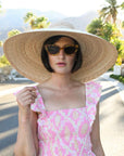 SARAH BRAY BERMUDA, Daisy Sun Hat - Long Ivory Grosgrain Ribbon