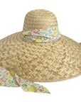 SARAH BRAY BERMUDA, Geranium Sun Hat - Pastel Floral Hat Scarf