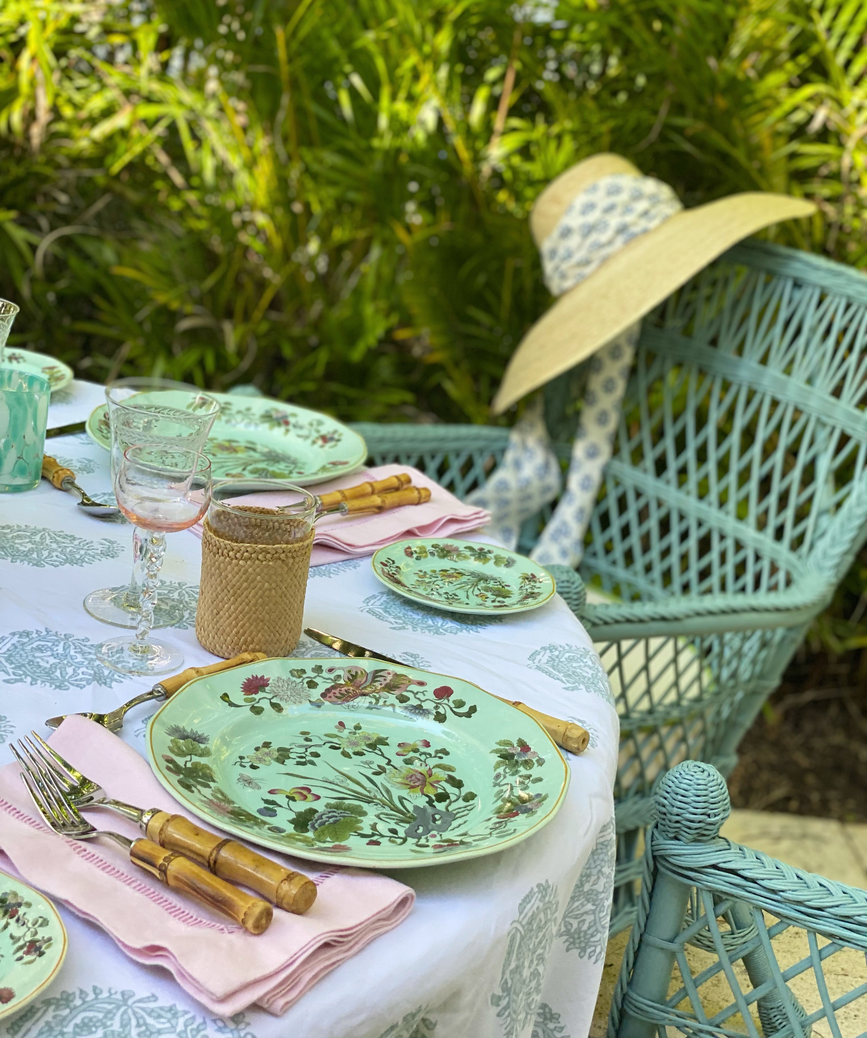 SARAH BRAY BERMUDA Daisy Sun Hat - French Blue Grosgrain Ribbon