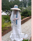 SARAH BRAY BERMUDA, Daisy Sun Hat - Long Ivory Grosgrain Ribbon