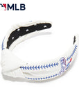 Ivory Texas Rangers Embroidered Knotted Headband