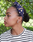 LELE SADOUGHI Navy Houston Astros Embellished Knotted Headband