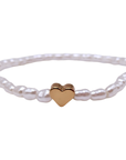 LA LUMIERE NEW YORK Mini Pearl Heart Charm Bracelet